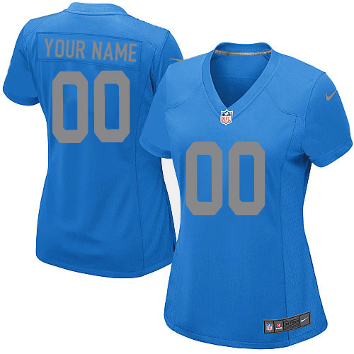 Women's Elite Nike Jersey Blue Alternate - Customized NFL Detroit Lions